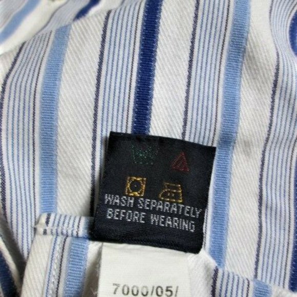 Tommy Hilfiger mens L WHITE BLUE STRIPED Shirt pm1 - Picture 10 of 10